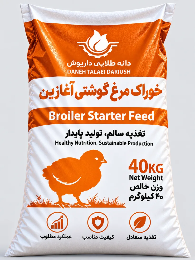 تصویر مفهومی خوراک مرغ گوشتی آغازین